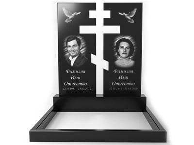 Пам'ятник подвійний із граніту на могилу вертикальний ДП-08, фото 2