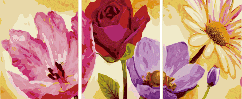Розмальовка за номерами "Триптих. Літні квіти" (MS14012) 50х150 см