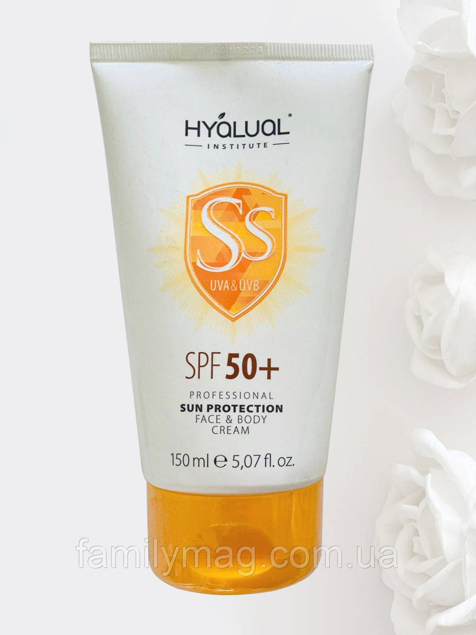 Сонцезахисний крем для обличчя та тіла SPF 50+ Face And Body Cream Safe Sun HYALUAL 150 мл