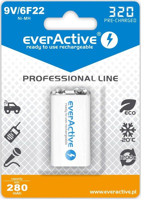 Аккумулятор everActive EVHRL22-320, 6LR61 (крона), 8.4V, 320 mAh, LSD Ni-MH