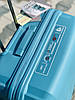 Велика пластикова валіза з поліпропілену блакитного кольору Франція, фото 2