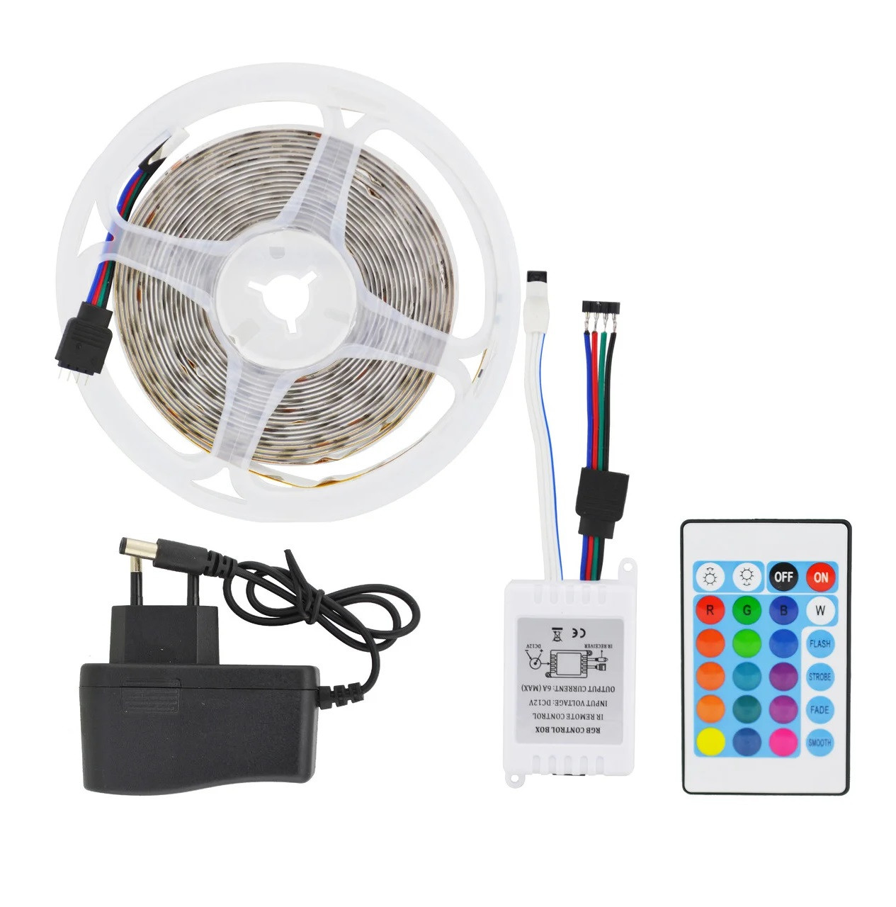 Світлодіодна стрічка RIAS LED 3528 RGB в бухті 4.5 м різнобарвна (4_00326), фото 1