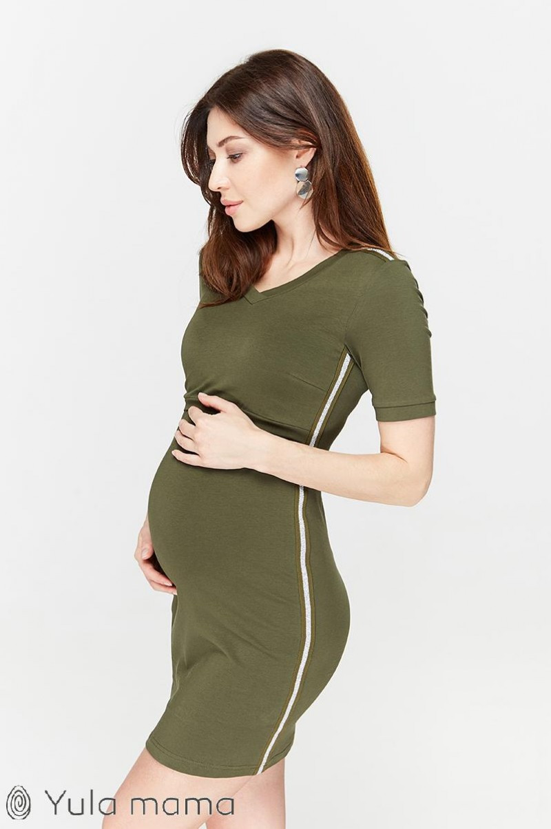 Сукня - туніка для вагітних і годуючих мам з секретом годування Gina розмір M Юла Мама Хакі