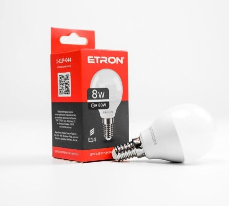 Лампа "Etron Light Power" LED 1-ELP-044 G45 8Вт. 4200K E14(10)