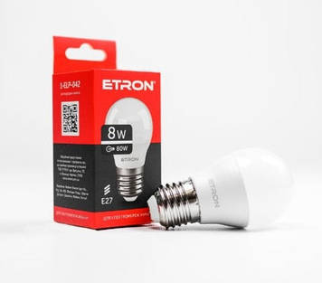 Лампа "Etron Light Power" LED 1-ELP-042 G45 8Вт. 4200K E27(10)