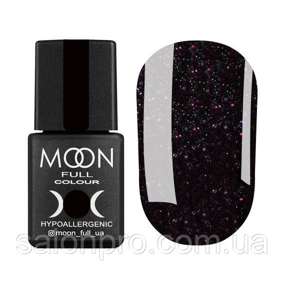 Гель-лак Moon Full Diamond № 24 (темний баклажан з різнобарвним мікроблиском), 8 мл