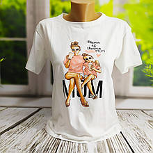 Футболка жіноча біла з принтом Мама з доньки