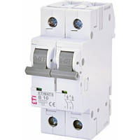 Автоматичний вимикач ETIMAT 6 10A 2P характеристика B 6kA ETI
