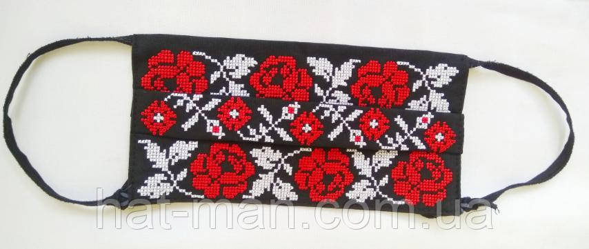Маска з багатим орнаментом, чорна, фото 1