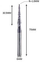 Фреза конусная для ЧПУ R1-D6-L75-l30,5