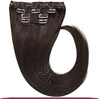 Натуральные Европейские Волосы на Заколках 40 см 110 грамм, Шоколад №02