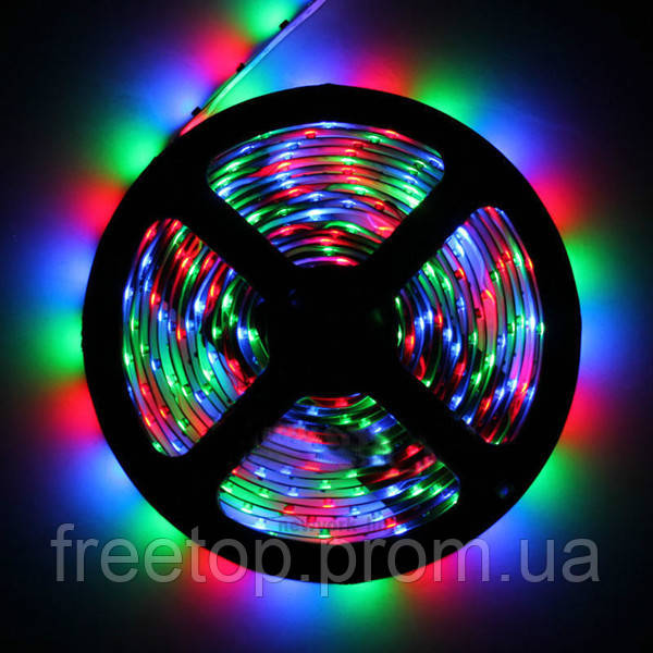 Світлодіодна LED стрічка 3528 RGB 12V кольорова 5метров + пульт + блок