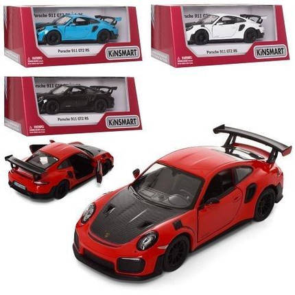 KMKT5408W Модель легкова машинка Porsche 911 GT2 RS металеві інерційні двері відчиняються, фото 2