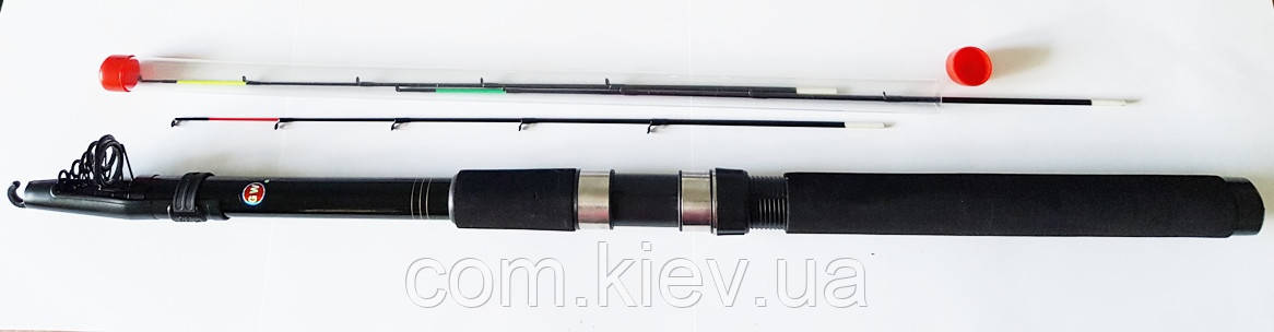 Компактне (85 см) фідерне вудлище GW Telefeeder Black Panther 3,9 м, (60-120 г) телескоп