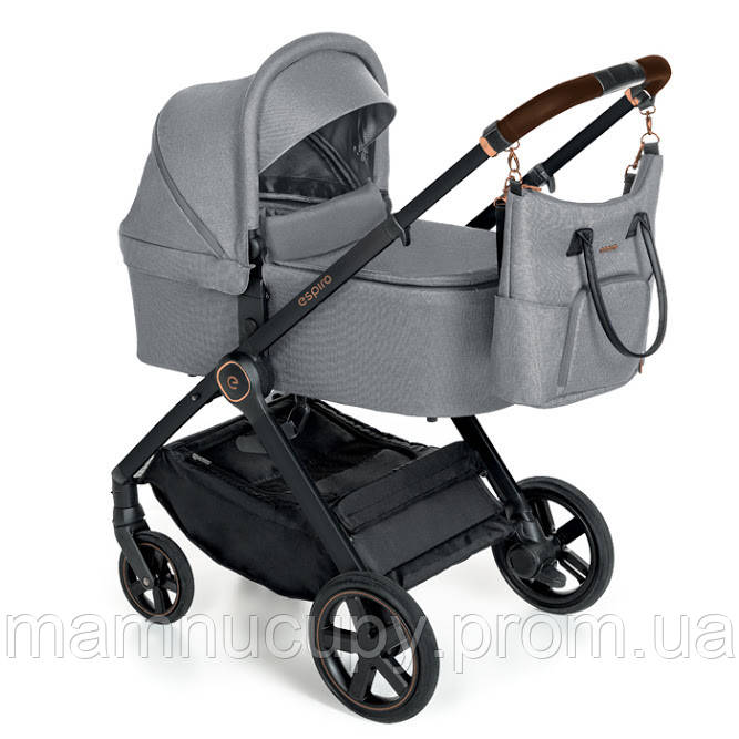 Дитяча універсальна коляска 2 в 1 Espiro Only 107 Gray Centr (black frame)