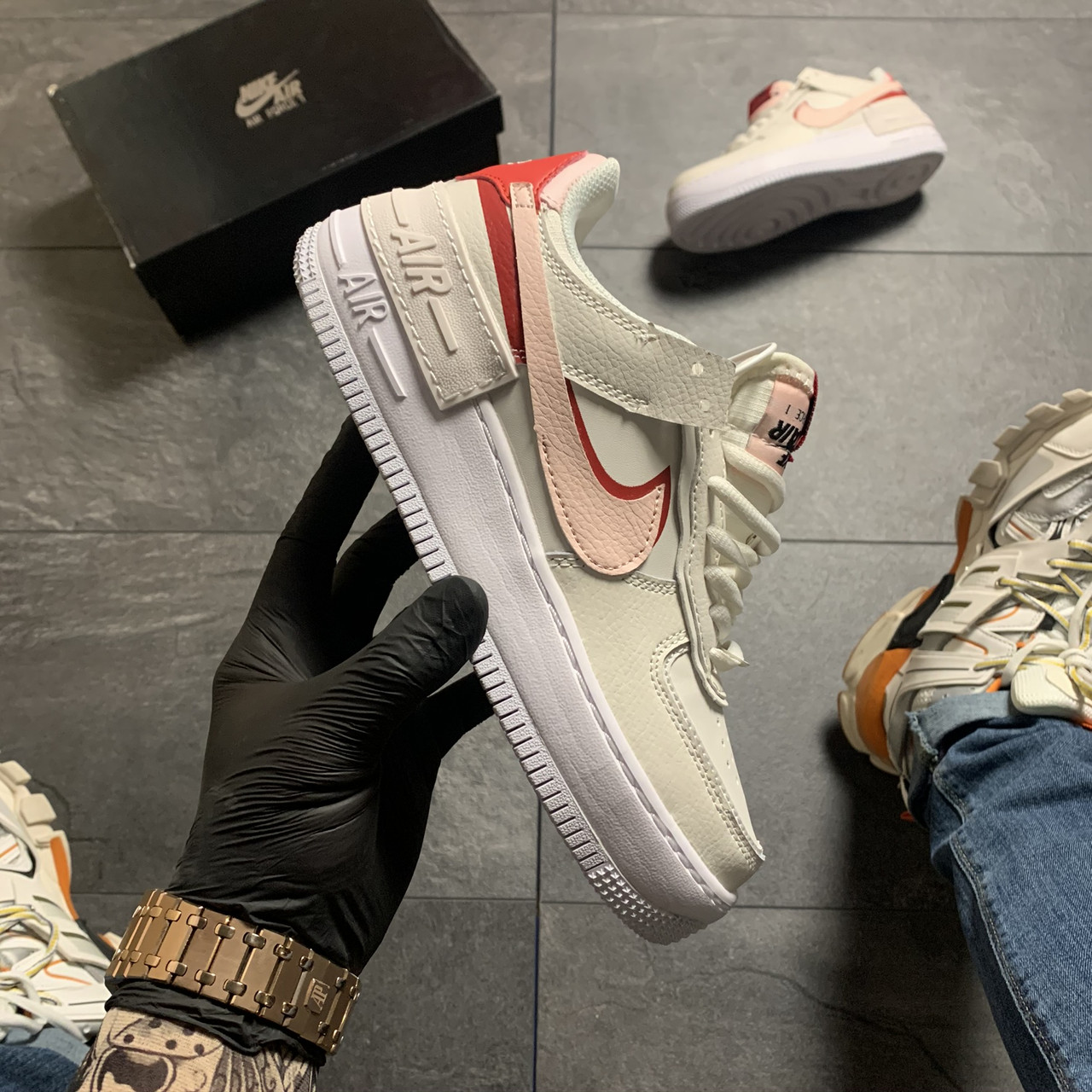 Жіночі кросівки Nike Air Force Shadow Beige, жіночі кросівки найк аір форс шадоу, фото 1