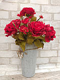 Троянди штучні для інтер'єру, 11 гілочок, h-48 см, фото 7