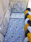 Набір постільної білизни в дитяче ліжечко "Коса" - Бортики / Захист у ліжечко з косичкою