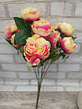 Троянди штучні для інтер'єру, 9 гілочок, h-48 cm, фото 8