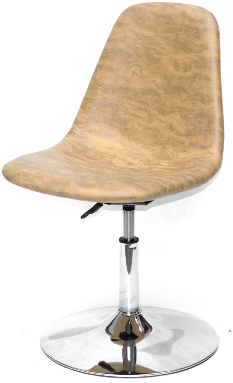 Крісло Lari (ari) CH — Base нубук жовтий MR-201 на хромованій базі — млинці, код 10220, фото 1