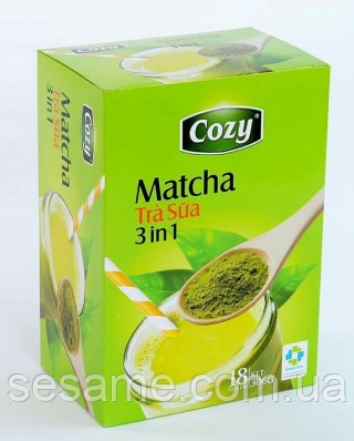 Матча чай з молоком та цукром 3в1 у стиках (18p) Matcha Tra Cozy 306 грам (В'єтнам)