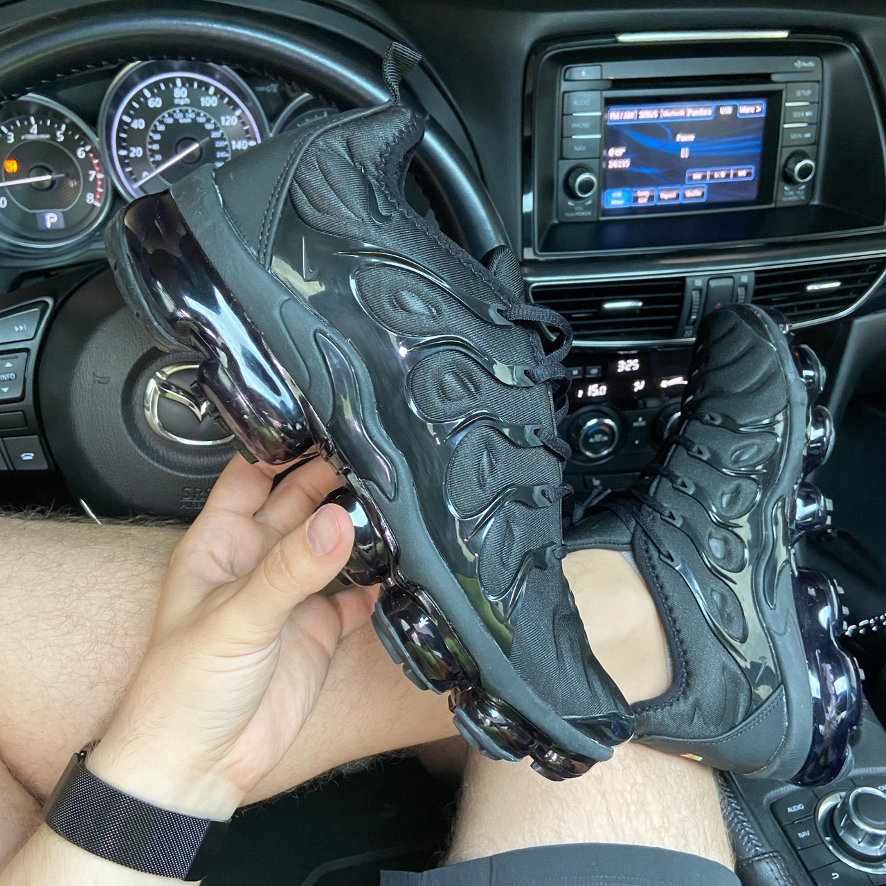 Мужские кроссовки Nike Air VaporMax Plus Triple Black 924453-004, мужские кроссовки найк аир вапормакс плюс, фото 1