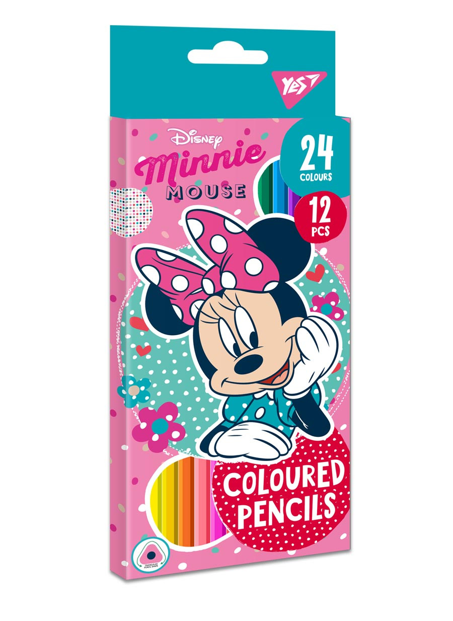 Олівці кольорові YES 12/24 кол. "Minnie Mouse"
