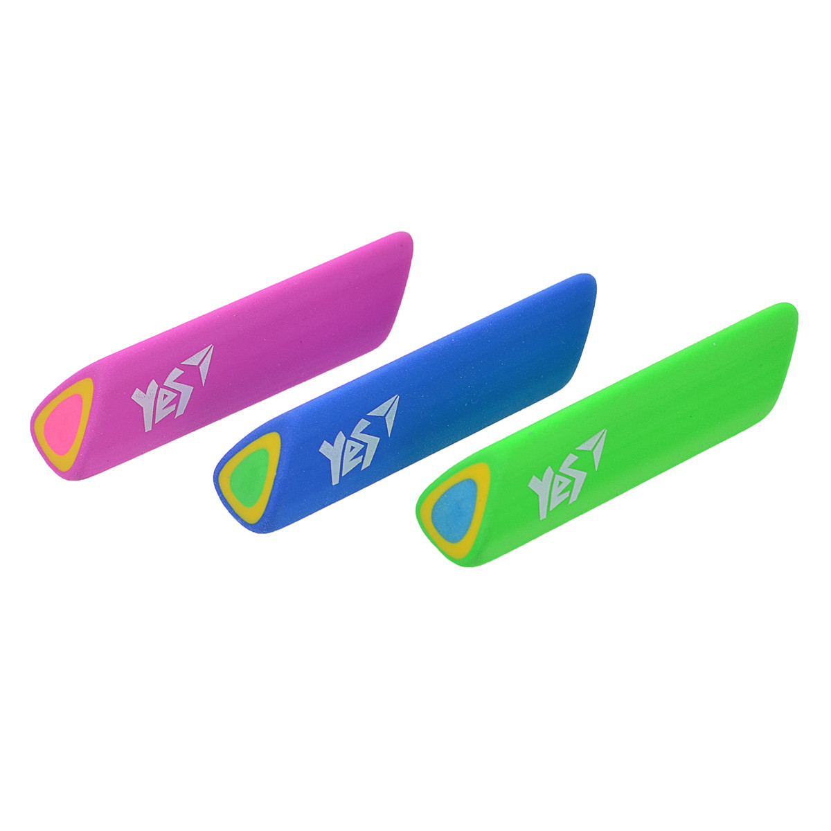 Ластик трикутний YES "Air" 3 цв./уп