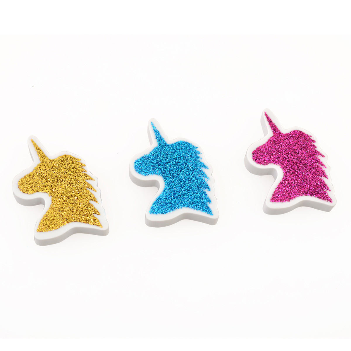 Ластик YES фігурний з глит. "Unicorn", 3 цв./уп.