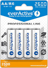 Акумулятор everActive EVHRL6-2600, AA/(HR6), 2600mAh, LSD Ni-MH, блістер 4шт