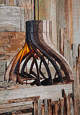 Люстра дерев'яна СОНЦЕ by smartwood  ⁇  Люстра лофт  ⁇  Дизайнерський стельовий світильник, фото 3