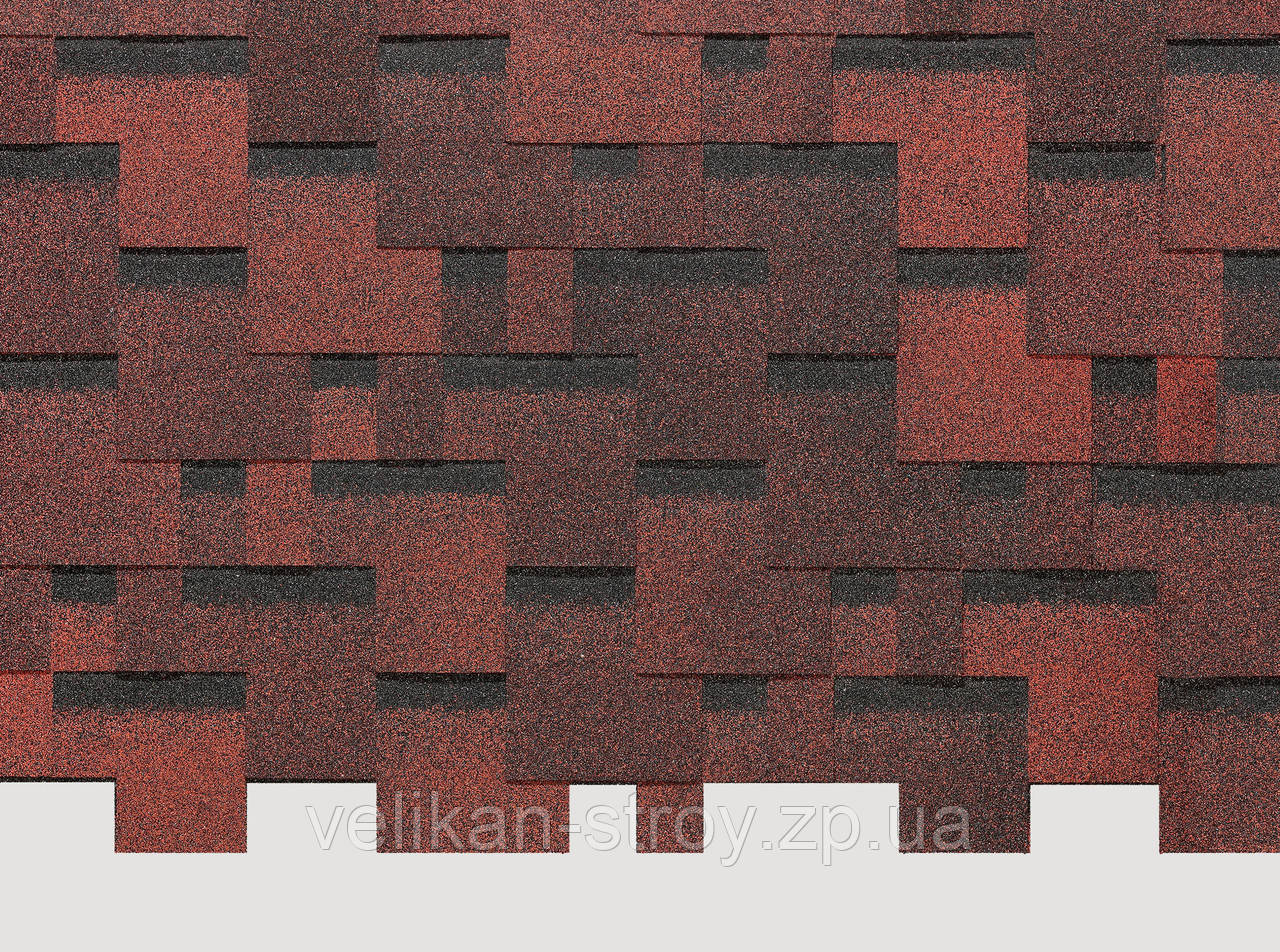 Бітумова черепиця Docke Basic Деке Лабіринт — Червоний
