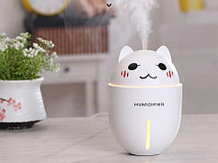 Зволожувач повітря нічник Котик Humidifier 320 мл USB ультразвукової 10 змінних фільтрів + 10 змінних фільтрів Білий