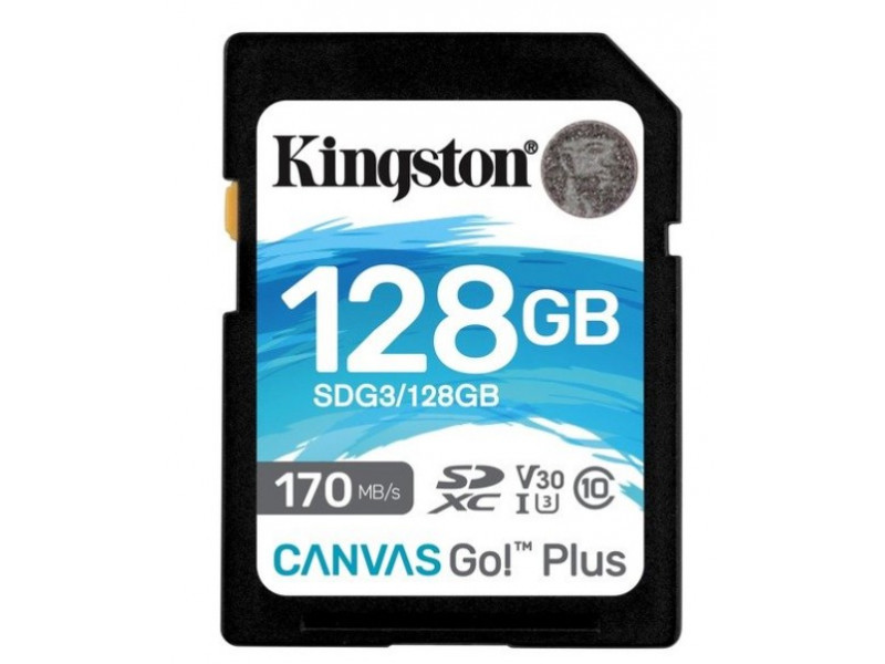 Карта пам'яті Kingston SDXC C10 UHS-I U3 R170/W90MB/s Canvas Go Plus SDG3/128GB