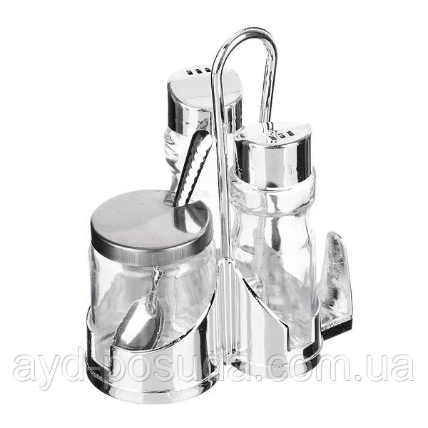 Ємності для сипучих 60-16 (з підставкою, скло, хромована сталь), арт. 6-3