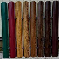 Металевий штакетник 0,5 мм напівкруглий Ral 3005 ( Двосторонній матовий), фото 4