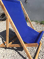 Кресло шезлонг Ясень деревянный складной для пляжа и бассейна Оксфорд