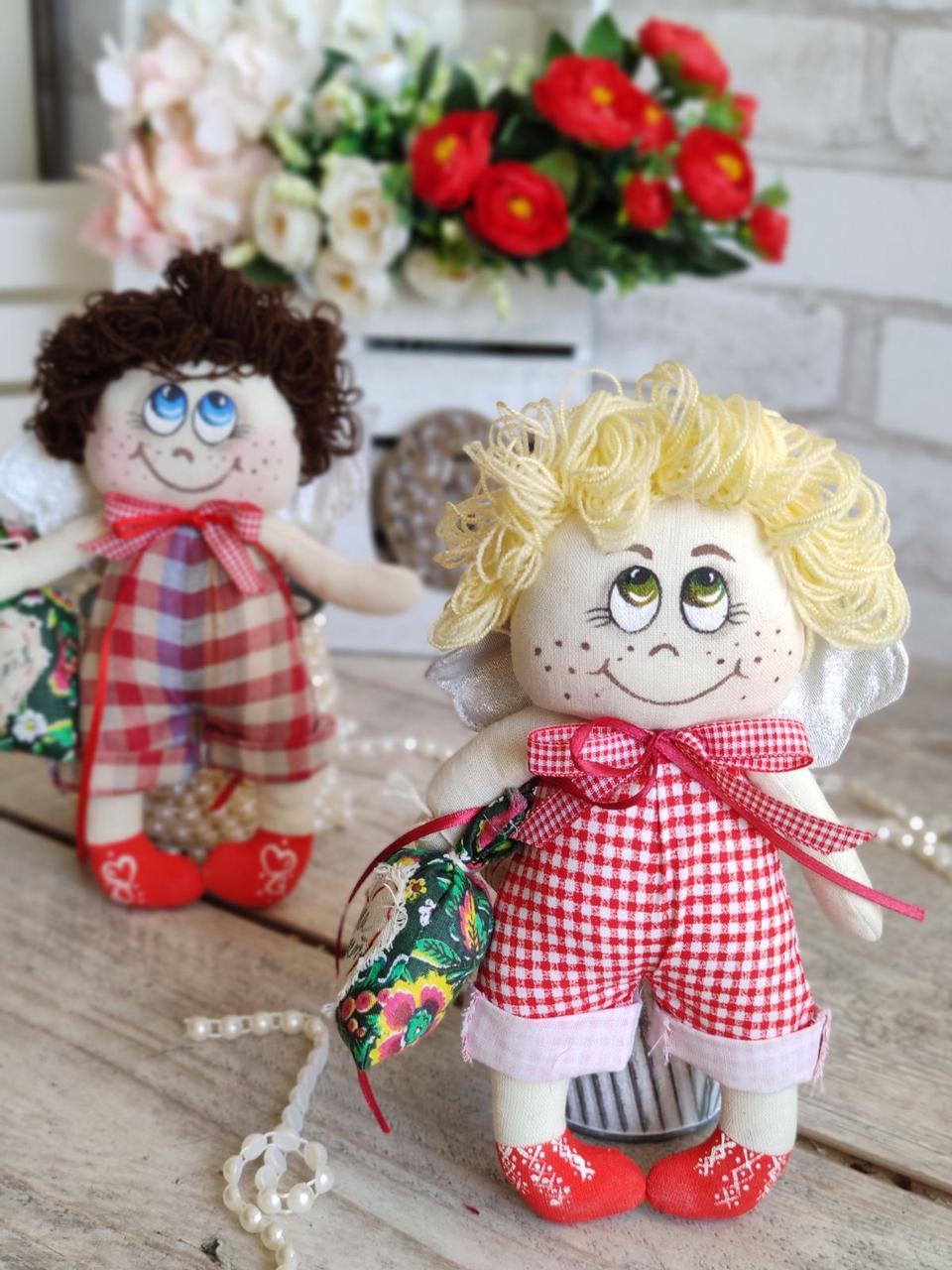 Янгол "Веселий хлопчик" ангел ручної роботи, 22см 180/150 (ціна за 1ангела +30гр.), фото 1