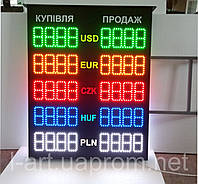 Светодиодное табло обмен валют двустороннее 1000х800 мм LED-ART-1000х800-2