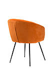 Крісло M-60 вельвет мідний оранж + чорний метал від Vetro Mebel, фото 4