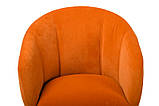 Крісло M-60 вельвет мідний оранж + чорний метал від Vetro Mebel, фото 7
