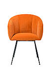 Крісло M-60 вельвет мідний оранж + чорний метал від Vetro Mebel, фото 6