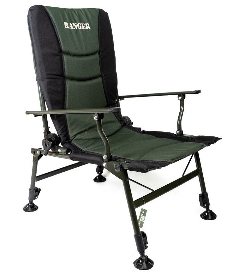 Коропове крісло для риболовлі відпочинку на природі навантаження 130 кг Ranger Сombat SL-108