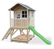 Дитячий дерев'яний будиночок із гіркою й пісочницею 180 см
