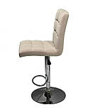 Барний стілець Августо бежевий оксамит на базі хром, фото 3