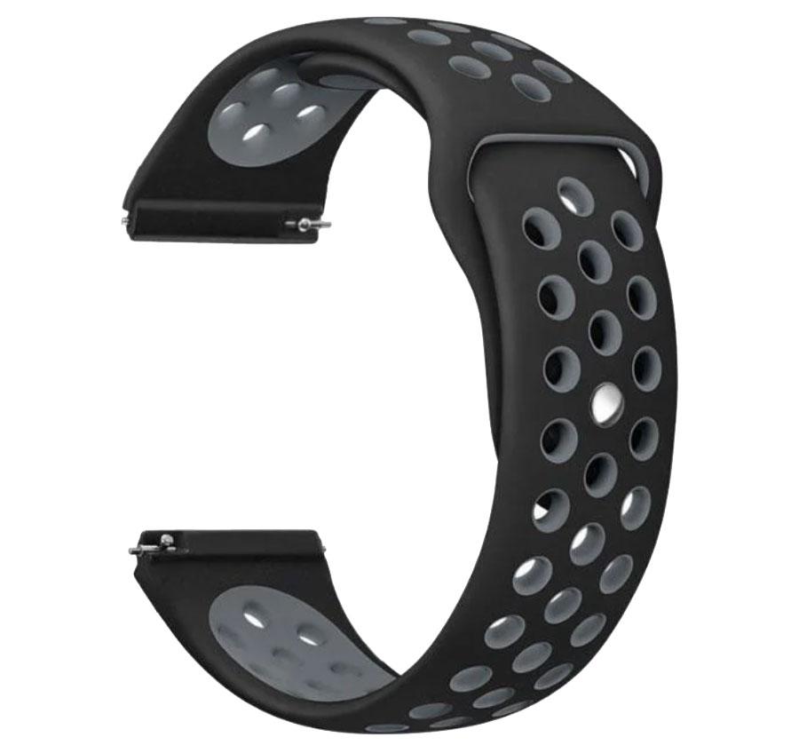 Спортивний ремінець Primolux Perfor Sport з перфорацією для годинника Xiaomi Amazfit GTR / Lite 47 mm - Black&Grey