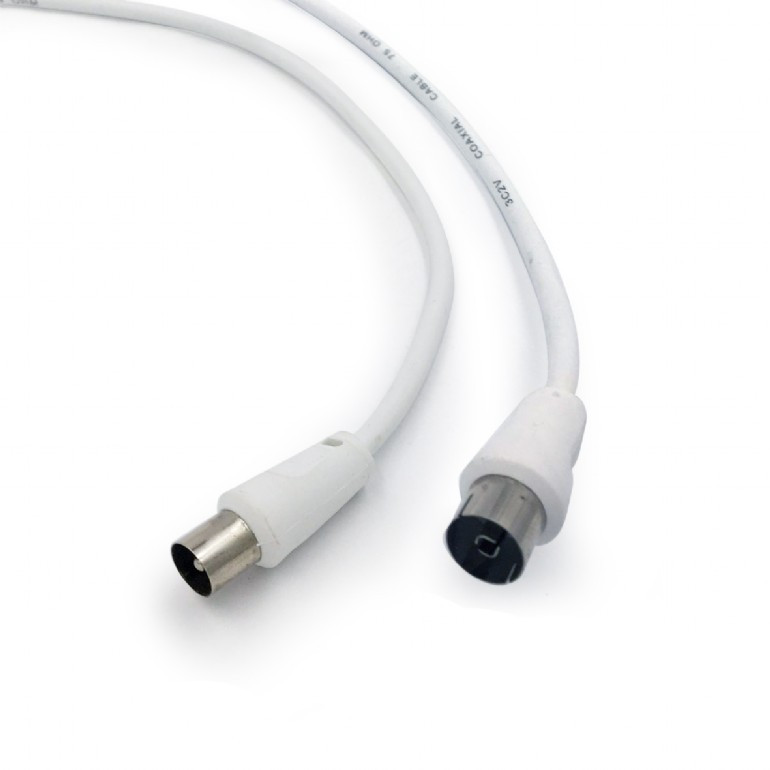 Кабель Gembird CCV-515-W (антенний, 1,8 м, білий) Cablexpert