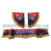 Шторка комплект SCANIA, красная