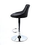Барный стул FORO ЭК Форо черный кожзам на хром базе с подножкой, фото 3