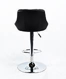 Барный стул FORO ЭК Форо черный кожзам на хром базе с подножкой, фото 4